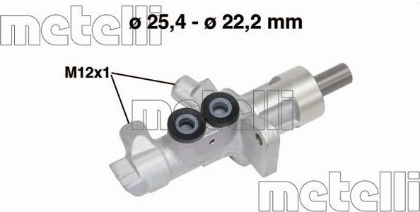 Тормозной цилиндр главный Metelli (алюминий). Артикул 05-0744