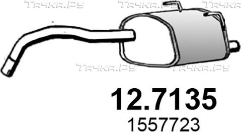 Глушитель (задняя часть) Asso для Ford KA II 2008-2016. Артикул 12.7135