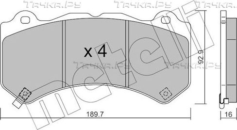 Тормозные колодки Metelli передние для Cadillac CTS II 2009-2014. Артикул 22-1182-0