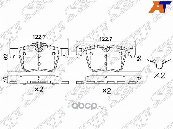Колодки тормозные зад MERCEDES C180C200 W205 13- (SAT). Артикул STA0004203602