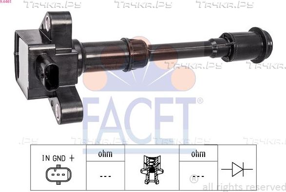 Катушка зажигания Facet Made in Italy - OE Equivalent для Volvo S60 II 2010-2015. Артикул 9.6461