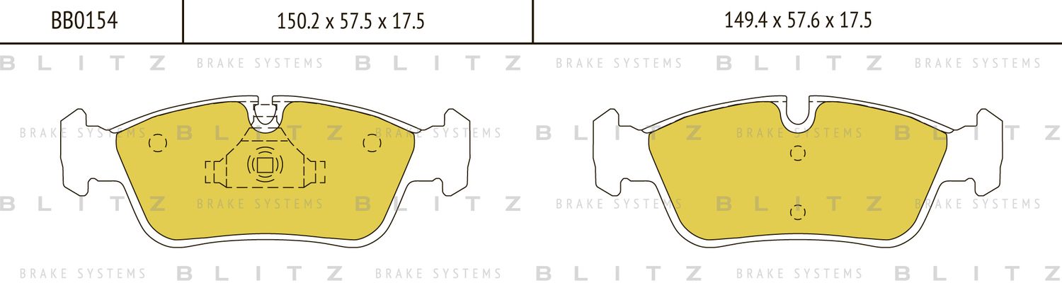 Колодки тормозные BMW 1 (E81/E87 ) / 3 (E90) 04- перед. (Blitz). Артикул BB0154