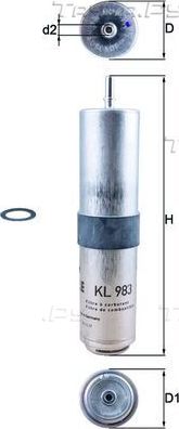 Топливный фильтр Mahle для BMW 2 F22 2014-2026. Артикул KL 983D