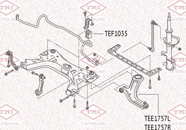 Втулка стабилизатора | перед | (Tatsumi). Артикул TEF1035