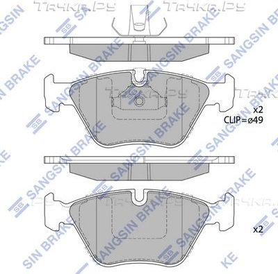 Тормозные колодки Sangsin Hi-Q передние для BMW 5 IV (E39) 1995-2004. Артикул SP2171