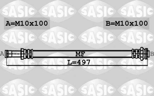 Тормозной шланг Sasic. Артикул 6606014
