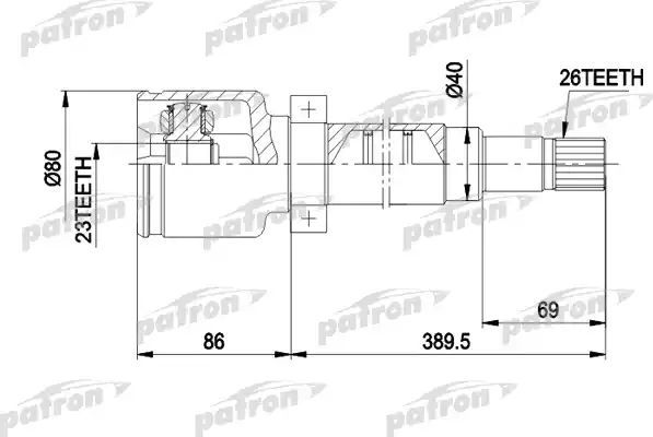 Шрус внутренний (граната) Patron. Артикул PCV5011
