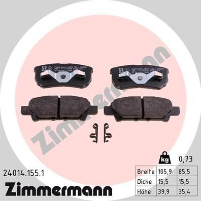 Тормозные колодки Zimmermann. Артикул 24014.155.1