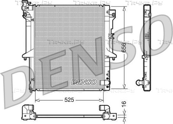 Радиатор охлаждения двигателя Denso для Mitsubishi L200 IV 2005-2015. Артикул DRM45017