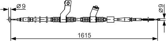 Трос ручника (тросик ручного тормоза) Bosch. Артикул 1 987 482 353