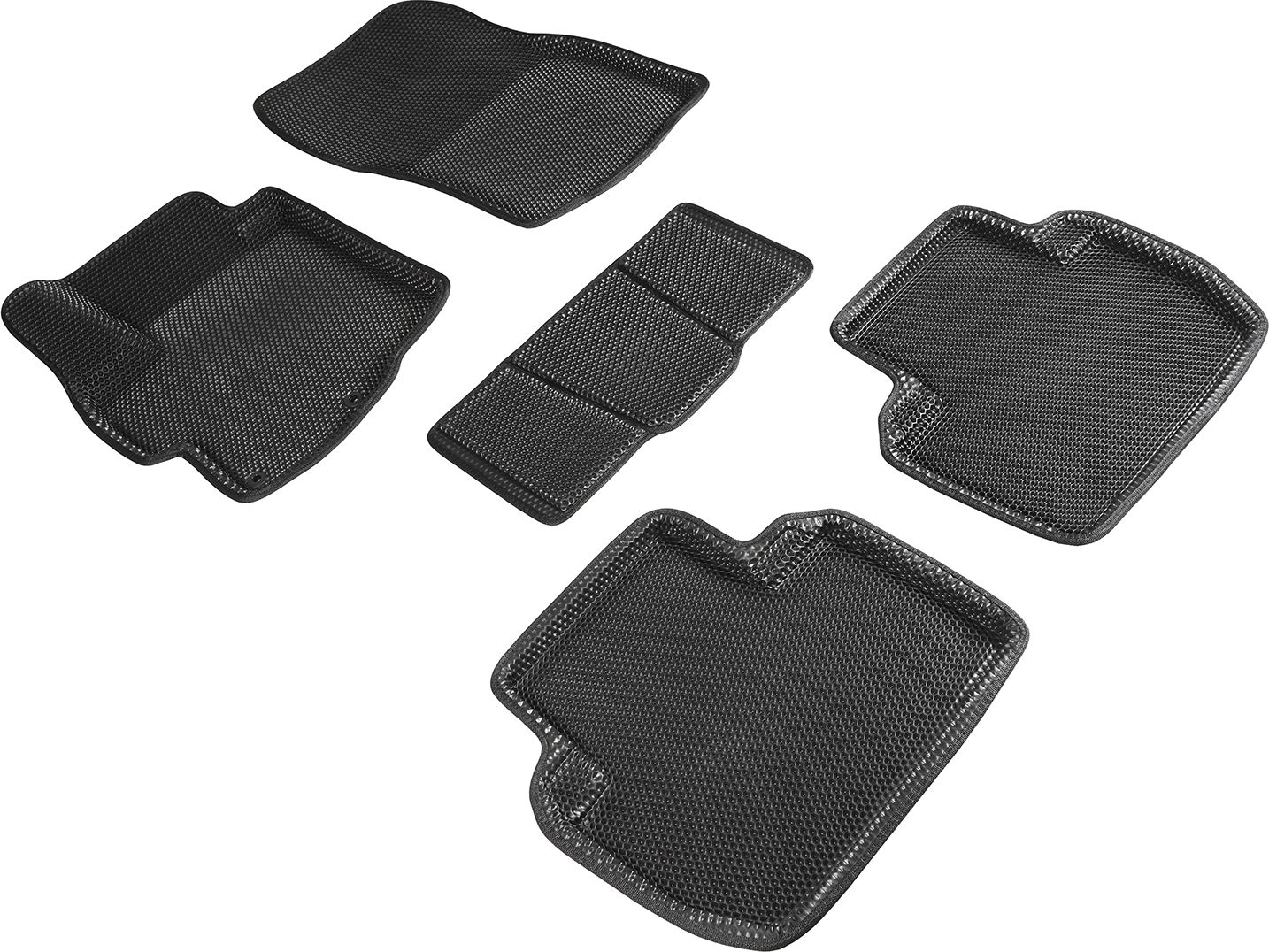 Коврики Seintex 3D EVA Соты для салона Mitsubishi Outlander XL 2006-2012 ЧЕРНЫЕ. Артикул 95201