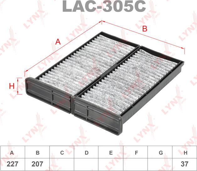 Салонный фильтр LYNXauto. Артикул LAC-305C