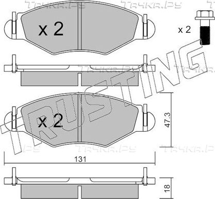 Тормозные колодки Trusting передние для Peugeot 206 1998-2012. Артикул 263.1