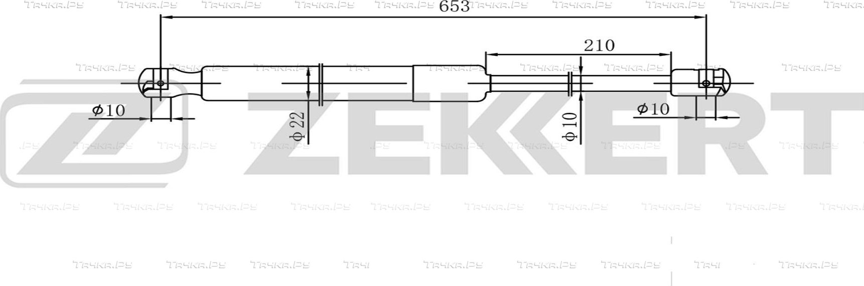 Амортизатор (упор) багажника Zekkert правый для Jeep Commander XK, XH 2005-2007. Артикул GF-2612