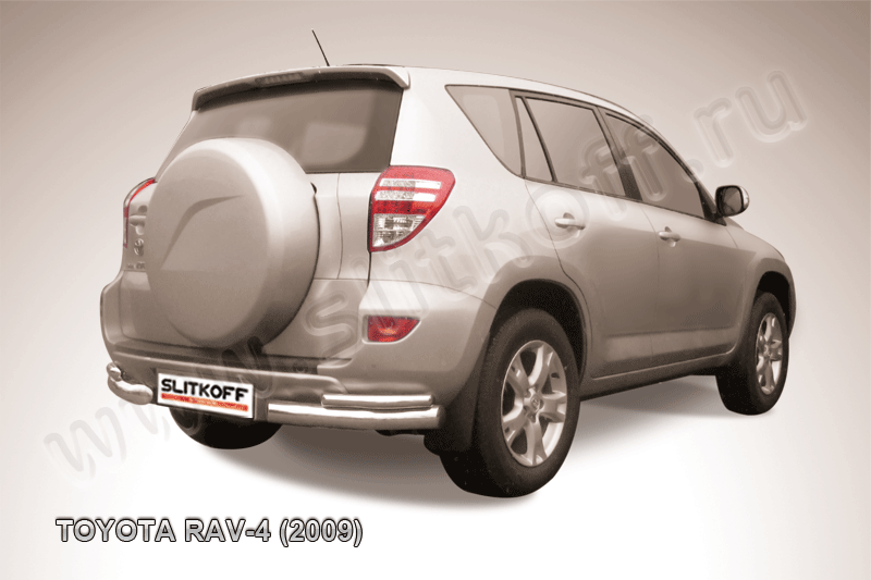Защита Slitkoff задняя d76/42 уголки двойные для Toyota RAV4 III SWB 2009-2010. Артикул TR409-013