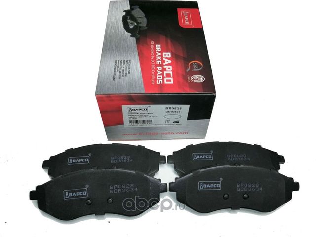 Колодки тормозные дисковые пер. GM AVEO(T200) 05-08 AVEO (T250,T255) (Bapco) Bapco. Артикул BP0828