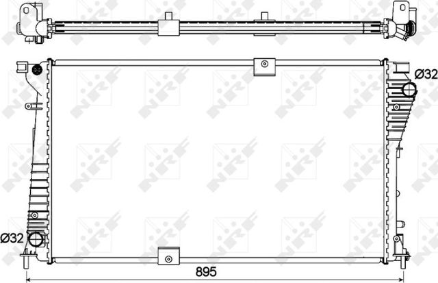 Радиатор охлаждения двигателя NRF (алюминий) для Renault Trafic II 2006-2014. Артикул 53123