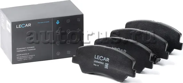 КОЛОДКА ТОРМОЗНАЯ ПЕРЕДНЯЯ KIA RIO III, HYUNDAI SOLARIS (К-Т 4 ШТ.) 58 (Lecar) Lecar. Артикул LECAR041070501