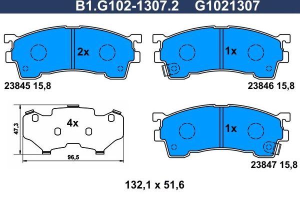 Тормозные колодки Galfer. Артикул B1.G102-1307.2
