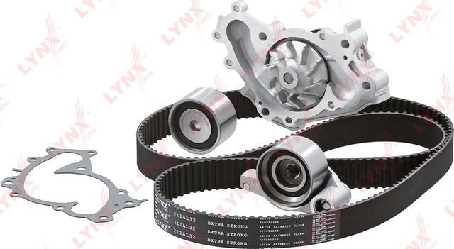 Помпа (водяной насос) с комплектом ремня ГРМ LYNXauto для Lexus RX II 2003-2008. Артикул PW-1372