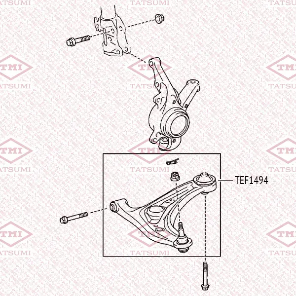 Сайлентблок рычага | перед прав/лев | (Tatsumi). Артикул TEF1494