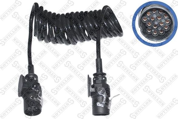 88-01621-SXкабель спиральный ! 1515 полюсов, с 2 штекерами, 24V, Lmax=3500 Typ ISO12098 Stellox. Артикул 88-01621-SX