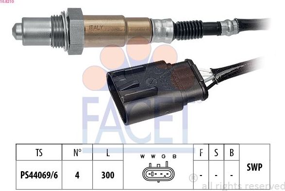 Лямбда-зонд (кислородный датчик) Facet Made in Italy - OE Equivalent. Артикул 10.8210