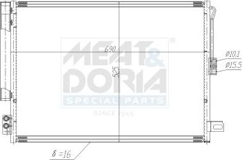 Радиатор кондиционера (конденсатор) Meat & Doria. Артикул 991198
