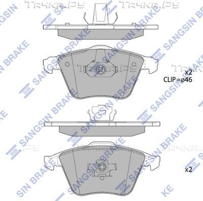 Тормозные колодки Sangsin Hi-Q передние для Volvo C70 II 2006-2013. Артикул SP1784