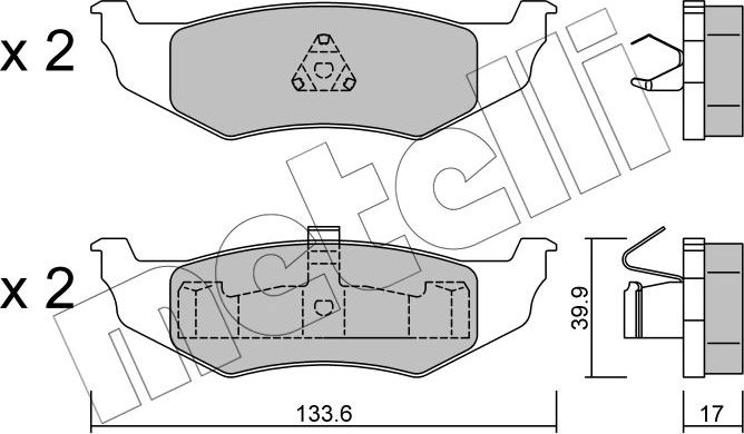Тормозные колодки Metelli. Артикул 22-0522-0
