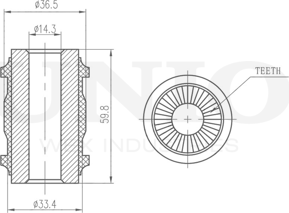 Сайлентблок рычага подвески (Unio). Артикул RMP-20302
