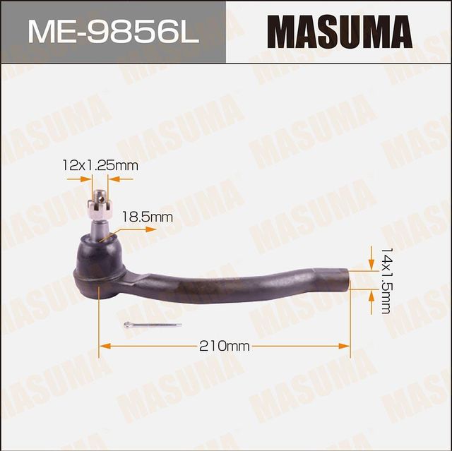 Наконечник рулевой тяги Masuma передний левый для Nissan Teana L32 2014-2026. Артикул ME-9856L