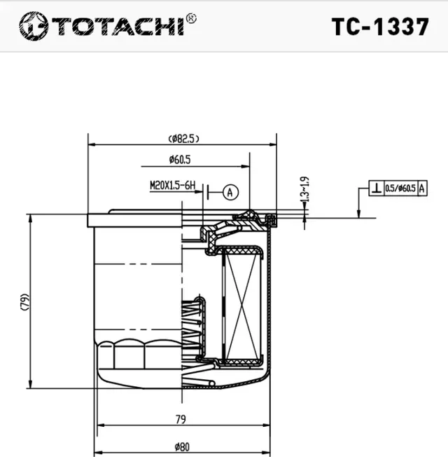 Масляный фильтр TOTACHI TC-1337 26300-35530 W 8017 Totachi. Артикул TC1337