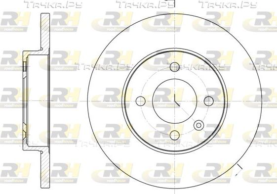 Тормозной диск RoadHouse передний для Volkswagen Caddy II 1995-2004. Артикул 6172.00