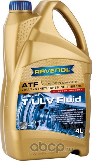 Масло трансмиссионное ATF T-ULV 4л (синтетика+ПАО) (Ravenol). Артикул 1211146004
