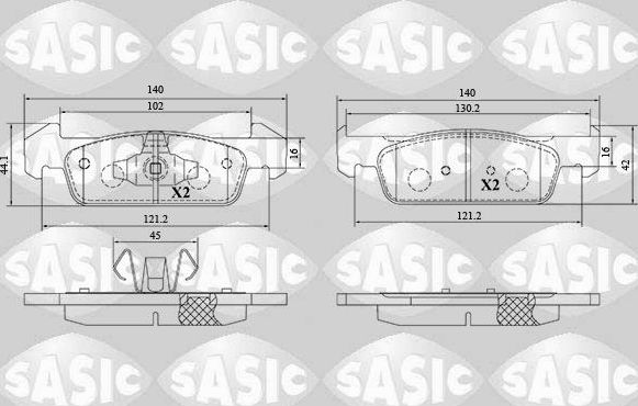 Тормозные колодки Sasic передние для Renault Logan II 2014-2026. Артикул 6214050