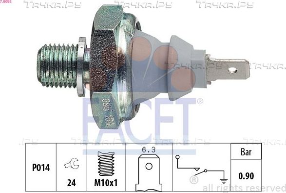 Датчик давления масла Facet Made in Italy - OE Equivalent для Volkswagen Transporter T3 1982-1992. Артикул 7.0095