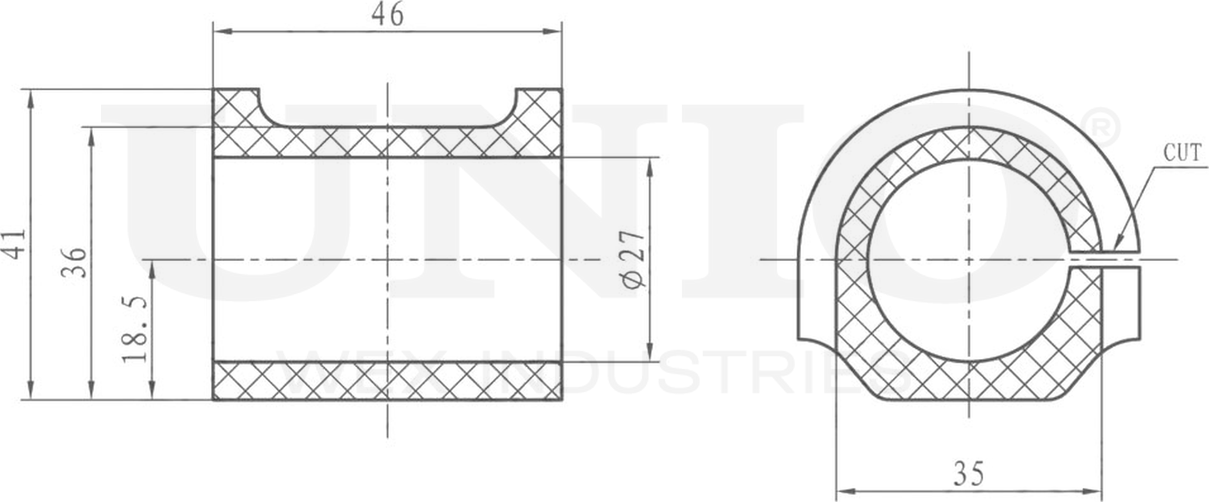 Втулка стабилизатора (Unio). Артикул RMP-10067