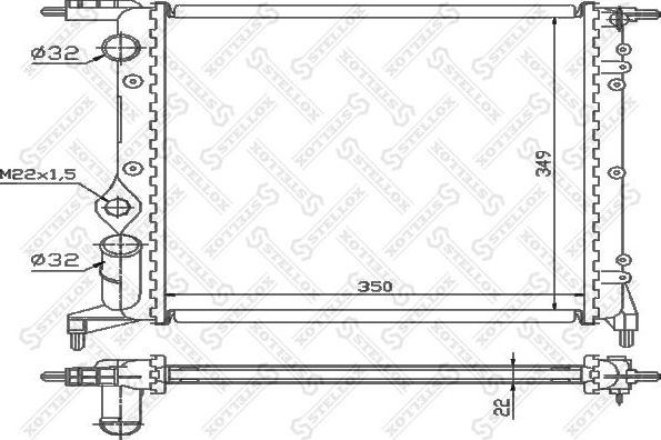 Радиатор охлаждения двигателя Stellox. Артикул 10-25371-SX