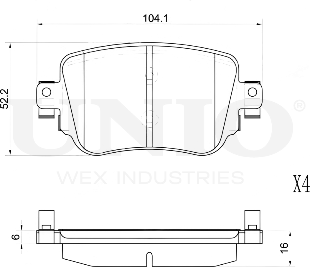 Колодки тормозные дисковые, комплект (Unio). Артикул BRP-20354