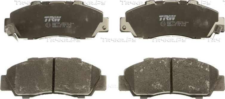 Тормозные колодки TRW COTEC передние для Honda HR-V I 1999-2006. Артикул GDB3177