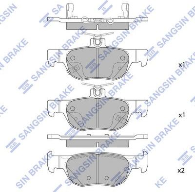 Тормозные колодки Sangsin Hi-Q. Артикул SP4382