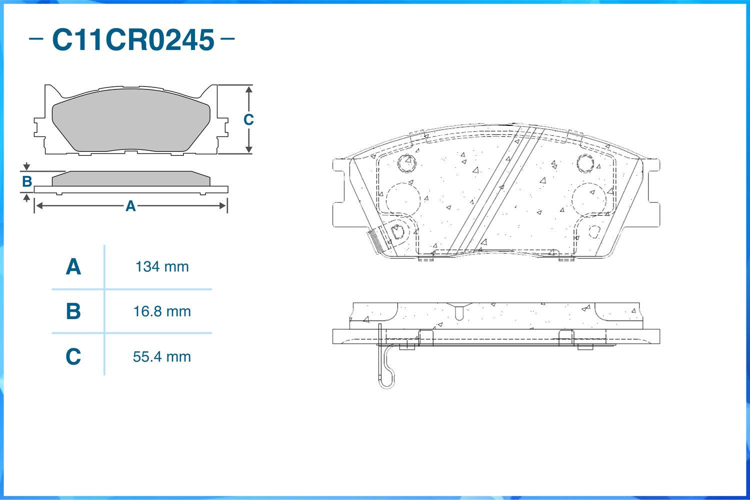 Колодки тормозные передние (Low Metallic) (Cworks). Артикул C11CR0245