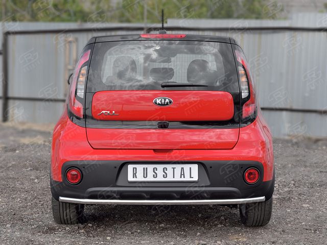 Защита RusStal заднего бампера d42 (секции) для Kia Soul II 2016-2019. Артикул KSOZ-002756