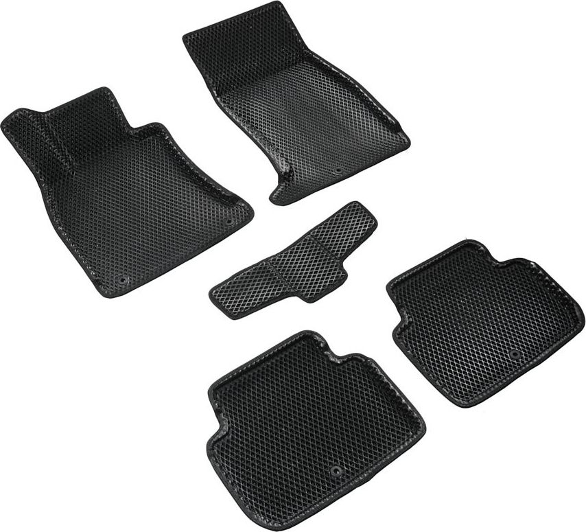 Коврики Seintex 3D EVA ромб для салона Kia Stinger 4WD 2017-2023 Черные. Артикул 317180