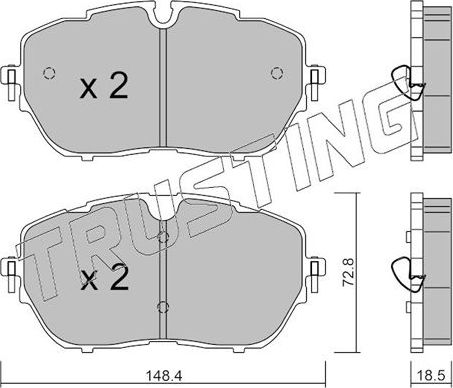 Тормозные колодки Trusting передние для Citroen C5 X I 2021-2026. Артикул 1105.0