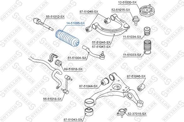 Пыльник рулевой рейки Stellox. Артикул 14-51006-SX