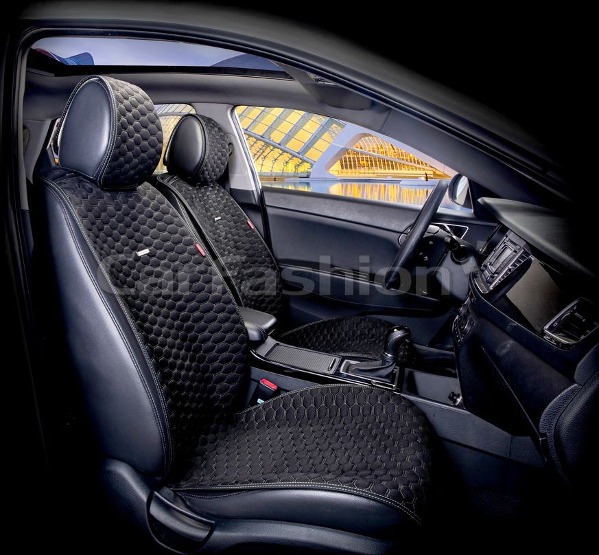 Накидки универсальные CarFashion Capri Pro для авто, цвет Черный/Черный/Темно-серый. Артикул 21009