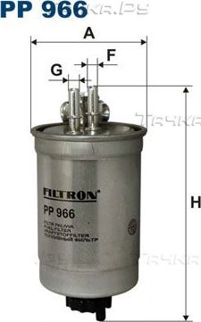 Топливный фильтр Filtron для Fiat Strada 2000-2026. Артикул PP 966