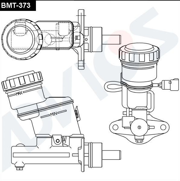 Тормозной цилиндр главный Advics (алюминий) для Mazda 323 V (BA) 1994-1998. Артикул BMT-373